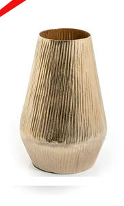 Vase à fleurs de taille longue fini doré à l'aspect simple pour la décoration d'hôtel à la maison de bureau - Product Image 3