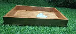 Postre de madera de lujo y bandeja de chocolate con Incrustaciones de nácar vajilla personalizable hecha a mano para juegos de regalo de Ramadán y Eid - Product Image 4