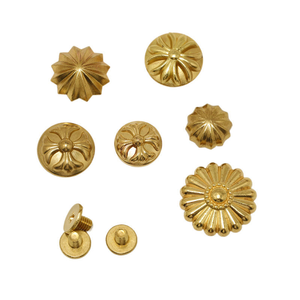 Rivets à vis en laiton massif en forme de marguerite pour vêtements, chaussures et sacs - Product Image 1