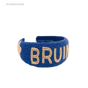 Bandeaux indiens brodés à la main en perles de rocaille pour les filles Design personnalisé Collections de l'école du dos avec bandeaux en perles à paillettes - Product Image 5