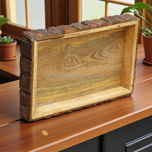 Elegante Bandeja de Madera de la Mejor Calidad, Duradera, Ecológica, para Servir, Decorativa, para Uso en el Hogar y la Cocina, con Diseño Elegante - Product Image 2