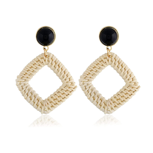 Entrega rápida pendientes de ratán de alta calidad para mujer Regalos de joyería en forma de gota - Product Image 4