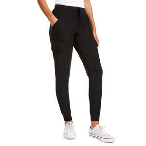 Pantaloni Jogger in Velluto Nero Planet Gold Junior, Taglia Media, Traspiranti, Casual, Cargo, a Gamba Dritta, Vita Media, Effetto Stropicciato - Product Image 1