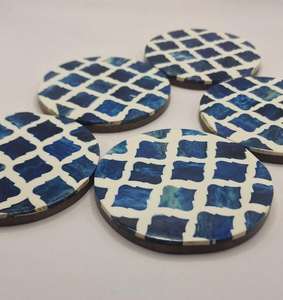 Sous-verre et plateau uniques en incrustation d'os avec un nouveau design, art moderne durable pour le service, utilisation en cuisine et cadeaux de mariage - Product Image 1