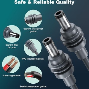 Cable Starlink Mini de 30m, 2 en 1, Cat6 RJ45 DC5521, Cable de Alimentación Impermeable para Exteriores, Cable Integrado - Product Image 2