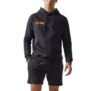 2024 <b>Men</b> Summer Solid Color <b>Hoodie</b> <b>Short</b> <b>Set</b> 2 Piece Custom Streetwear Breathable <b>Men's</b> Hoodies <b>Shorts</b> <b>Sets</b> - Product Image 1