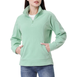 Trendy <b>Womens</b> <b>Turtleneck</b> Half Zip Sweatshirts Fleece Jackets <b>Tops</b> Oversized Pullover Winter Fashion Clothes - Product Image 3
