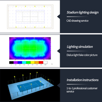 Projecteurs LED pour terrain de tennis extérieur IP66 220v, éclairage extérieur pour terrain de badminton, 100W 200W 500W, éclairage de terrain de pickleball, éclairage de stade