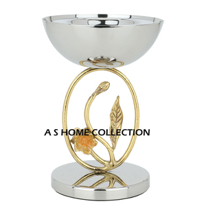 Quemador de incienso decorativo para el hogar Quemador de incienso de metal de calidad de lujo Servidor de vajilla de color dorado con bandeja - Product Image 5