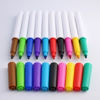 Ensemble de marqueurs à pointe fine effaçables non toxiques de qualité artiste Hang Kei avec logo personnalisé, pointe en fibre pour peinture sur verre, métalliques, multicolores