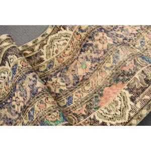 Alfombra Turca Vintage, Alfombra de Pasillo de 1.7x8.3 pies, Alfombra Azul Camuflaje - Product Image 5