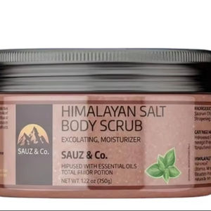 Natural Himalayan Salt <b>Body</b> Scrub Organic Exfoliating Moisturizer with Essential Oils for Skin Detox and Deep Cleansing - Product Image 1