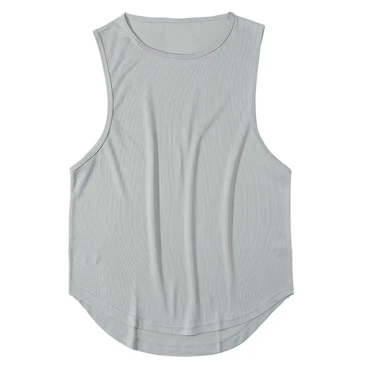 Breathable Gym Tank Tops New Fashion Men's Cotton/Bamboo Fiber Street Style Running Vest for Fitness Training Undershirt