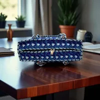 Sac fourre-tout en coton indien fait main Boh Creation, fermeture éclair, lavable, pour courses, pour femmes, toutes saisons, fait main