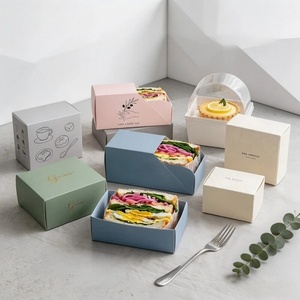 Boîte à sandwichs pour petit-déjeuner en papier, personnalisable, très vendue, pour emporter, avec couvercle, pour boulangerie - Product Image 4