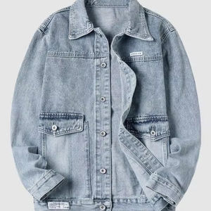 Vestes en jean d'hiver vintage Champ King pour hommes, boutonnées, 100 % coton, lavage à l'eau de Javel écologique, tendance 2025 - Product Image 1