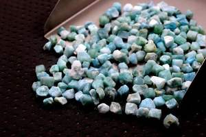 50ชิ้นลาริมาร์แท้ขนาด6-8มม. หินสวยงามอัญมณีธรรมชาติ Larimar แบบหยาบเครื่องประดับสำหรับการทำหยาบ - Product Image 3