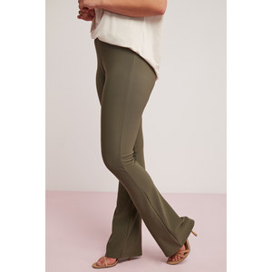 Pantalon évasé extensible côtelé interlock pour femme grande taille ETHIQUET Larissa - Product Image 4