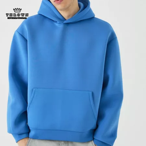 Unisex Royal Korean Pullover Hoodie Solid <b>Thick</b> High Quality 100% Cotton Knitting OEM <b>Fleece</b> Washed Technique Print Winter - Product Image 4