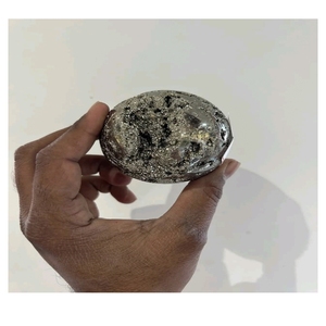 Natural Hand Pyrite Crystal Sphere Druzy Ball Gujarat Abundance Stone Carved Through-Carved Home Decoration Gift <b>Ornament</b> - Product Image 3