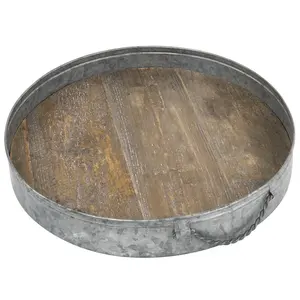Bandeja de Metal Vintage para servir elegante mesa de comedor uso en la cocina decoración del hogar y elementos esenciales de exhibición decorativos elegantes de la India - Product Image 1