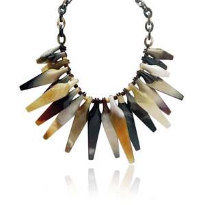 Ensemble de collier en corne de buffle brun de 10 pouces collier en corne de buffle naturel produit indien fait à la main - Product Image 2