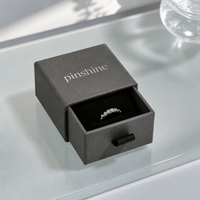 Boîte d'emballage coulissante pour bijoux fins, en carton rigide gris anthracite, avec insert en velours noir, personnalisable avec logo OEM, vente en gros