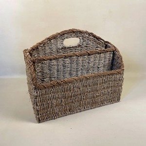 <b>Straw</b> seagrass newspaper holder <b>baskets</b> portable sea grass leaflet magazine holders lowest cost - Product Image 1