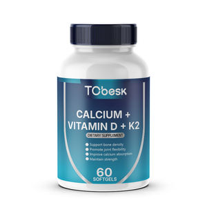Cápsulas Blandas de Calcio + Vitamina <span class=keywords><strong>D</strong></span>+K2 de Alta Calidad TCbesk, Mejoran la Absorción de Calcio y Mantienen la Fuerza para Adultos - Product Image 1