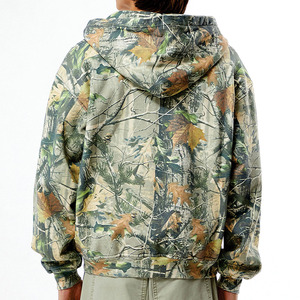 Y2K Style Men <b>Oversized</b> Zip Up Tree Camo <b>Hoodies</b> Custom Applique Patch Embroidery Heavyweight <b>Fleece</b> Streetwear <b>Hoodies</b> - Product Image 2