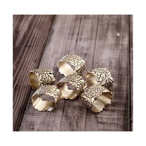 Luxury Elegant Embossed Pineapple Design Gold Napkin <b>Ring</b> High Quality Round Napkin <b>Ring</b> for Parties Hotels Made Stainless Steel - Product Image 3