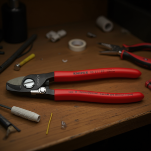 Tijeras para cables Knipex con mangos recubiertos de plástico, apertura interna, resorte protegido y fijo - Product Image 3