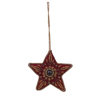 Handmade Customized T-Shaped Satin Velvet Beaded <b>Peacock</b> Ornament Unique Christmas Decor with Embroidery - Product Image 2