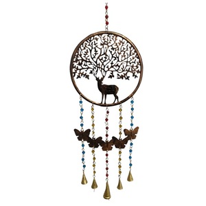 Étiquette ronde suspendue en fer plaqué or avec des motifs en relief de croix, d'animaux, de fleurs et d'amour pour la décoration de la maison et les cadeaux de Noël - Product Image 4