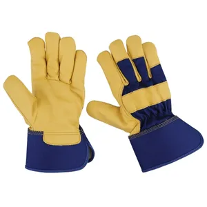 Wholesale Cow split leather welding gloves palm reinforced welding glove, cut and heat resistant leather work glove supplier