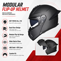 Casco de Motocicleta con Doble Visera Aprobado por el DOT, Material ABS, Casco de Motocicleta Abatible Modular, Casco Integral