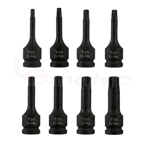 Impact Star Bit <b>Socket</b> 1/2 In Cr-Mo Hex Auto Repair Set 8 Pcs Black Phosphating Finish Industrial Grade DIY Tool Kit - Product Image 3