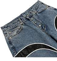 Nouvelle mode décontractée hiver automne, jean droit mi-long en denim pour homme, personnalisable, couleur unie/imprimée, coton à séchage rapide