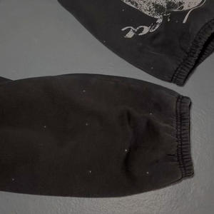 Pantalones de chándal de invierno para hombre, de tejido grueso, con lavado ácido, cremallera, estampado DTG, pedrería personalizada y lavado vintage - Product Image 3