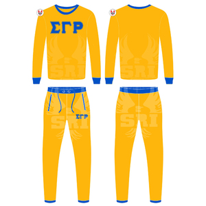 Sigma Gamma Rho boutonné bambou Jacquard été automne printemps filles vêtements de nuit Homewear confortable pyjama ensembles - Product Image 1