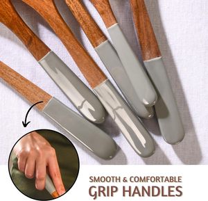 Wooden <b>Spoons</b> for Cooking or Utensils Set, Set of 6 Wooden Cooking <b>Spoons</b> for Kitchen, Non-Stick Cookware Set or Wooden - Product Image 5