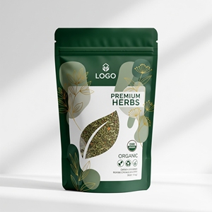 Bolsa de pie impresa digital de MOQ bajo | Ventana brillante | Ziplock | Ideal para té, hierbas y especias Embalaje ecológico - Product Image 1