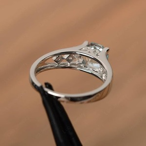 Anillo Vintage de Plata de Ley 925 de alta calidad, cuarzo aguamarina o piedras preciosas CZ, anillo al por mayor, anillo para fiestas de boda - Product Image 3