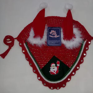 Logotipo personalizable Papá Noel bordado Navidad Equitación Oreja Red Logotipo personalizado Producto ecuestre - Product Image 5