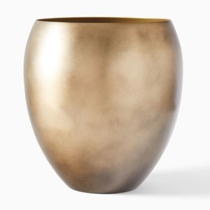 Jardinière ronde en bronze métallisé avec pots en métal texturé de luxe pour la décoration intérieure de la maison et du bureau - Product Image 4
