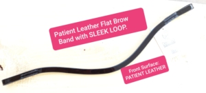 Banda Frontal de Cuero Sintético Plano y Delgado de Alta Calidad, Accesorio para Brida Inglesa, Acabado Brillante Negro Premium - Product Image 2