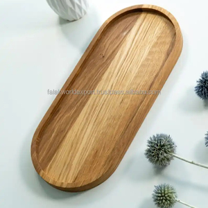 Acacia Wood Serving Tray with Handles Round Decorative Ottoman Tray for Coffee <b>Table</b> <b>Breakfast</b> <b>Bed</b> Tray Candle Display By FWE - Product Image 3