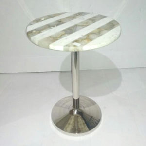 Mesa lateral y central de metal de aluminio de forma única y diseño moderno para sala de estar, dormitorio y hotel - Product Image 5