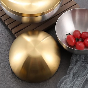 Durable Stainless Steel Mixing Salad & Chocolate Bowl <b>Set</b> of 2 Nesting Snacks Serving for Cooking <b>Baking</b> Prepping Small & Large - Product Image 5