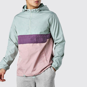 Nuevo 2026 de alta calidad personalizado cuello redondo con paneles de media cremallera Unisex poliéster acolchado frente con capucha chaqueta a prueba de viento hombres Casual - Product Image 6